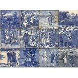 A rare set of twelve Wedgwood month ceramic tiles, 15 x 15cm.