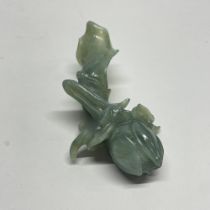 A Chinese carved jade / hardstone figure of a lotus flower, H. 12cm.