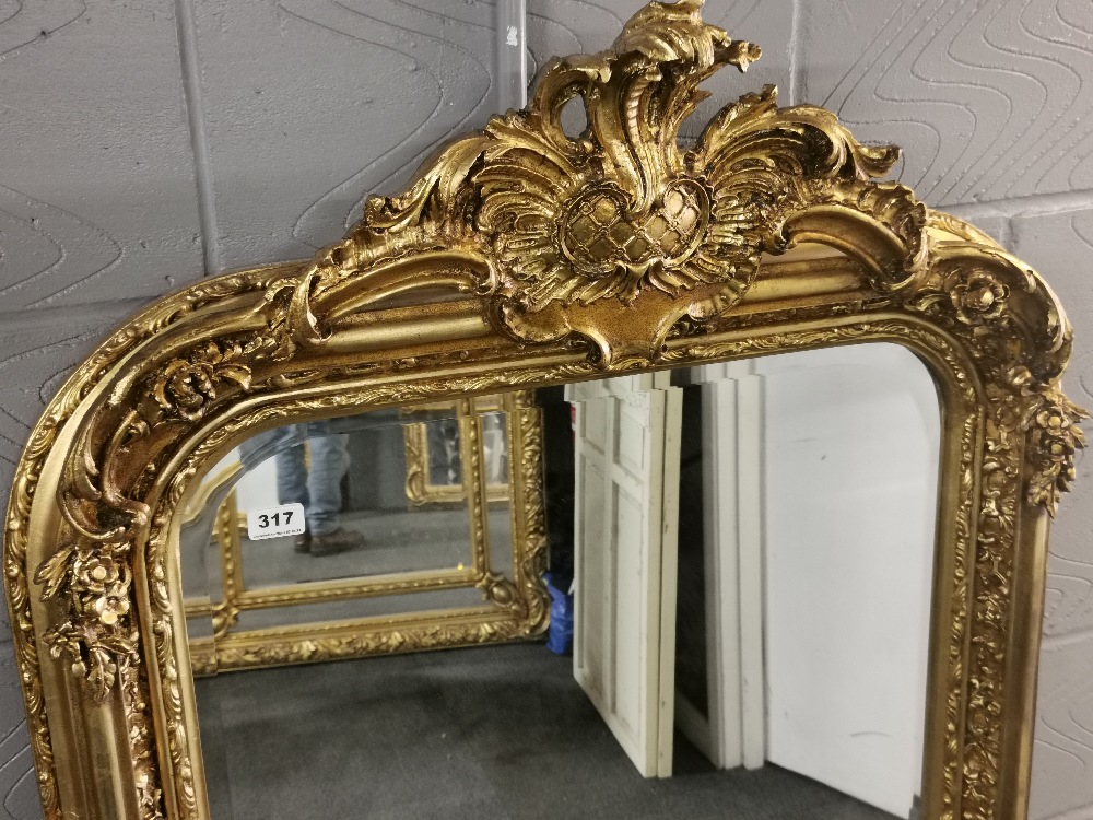 A large giltwood and gesso wall mirror, 158 x 88cm. - Image 2 of 3