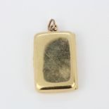 A heavy 14ct yellow gold (tested) locket pendant, L. 4.5cm.