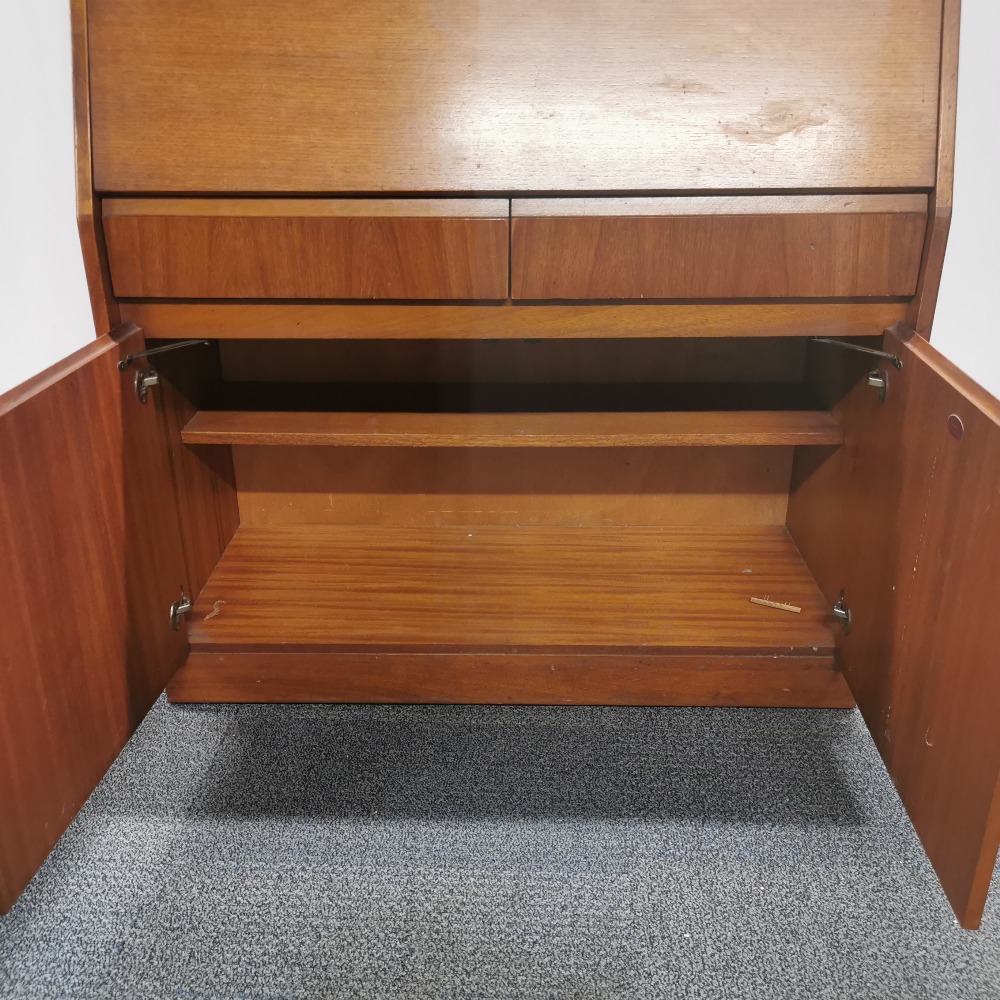 A mid 20thC teak Remploy drop down bureau, 109 x 92 x 40cm. - Image 5 of 6