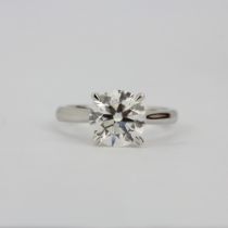 An 18ct white gold solitaire ring set with a large lab grown brilliant cut diamond, approx. 2.