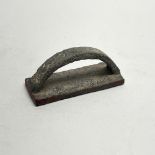 A Chinese archaic form metal seal, L. 7cm.