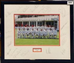 A framed 2006 Essex County Cricket Club photograph with player signatures, frame size 40 x 49cm.