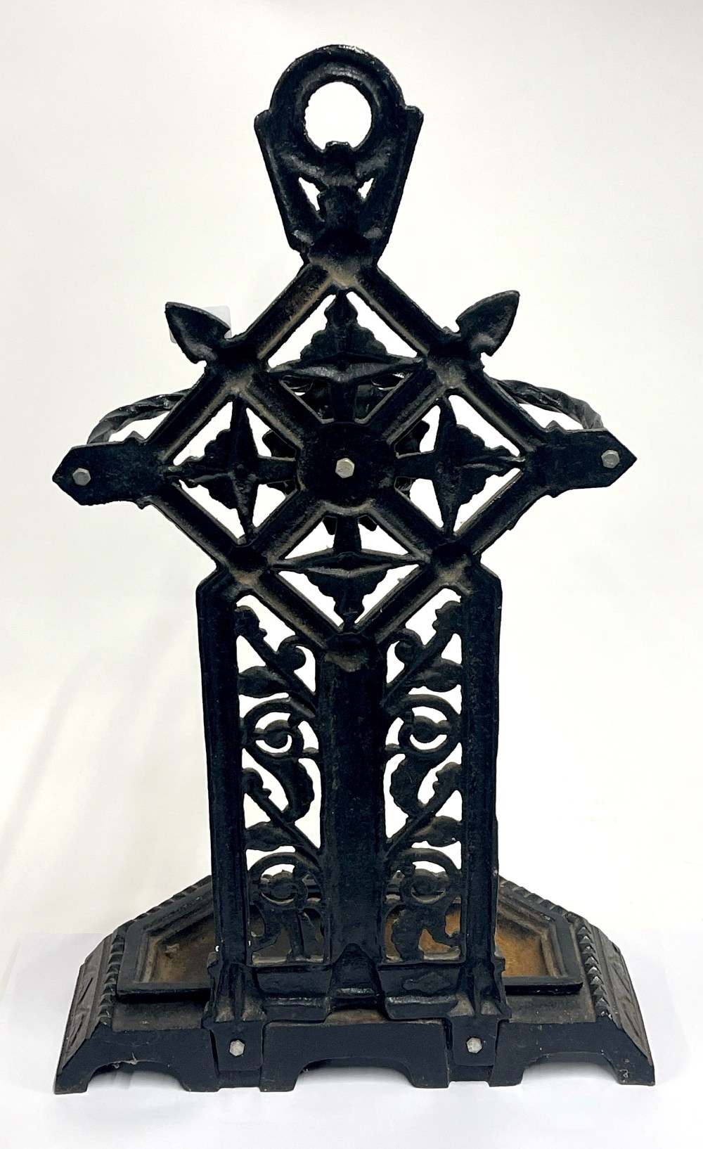 An antique cast iron umbrella stand, H. 73cm. - Image 2 of 2