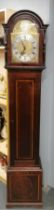 An inlaid mahogany cased longcase clock, overall H. 195cm.