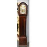 An inlaid mahogany cased longcase clock, overall H. 195cm.