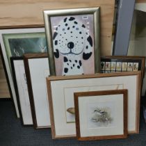 A quantity of good framed prints, largest frame size 58 x 85cm.