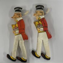 Two cloth Sonny Jim figures, H. 39cm.