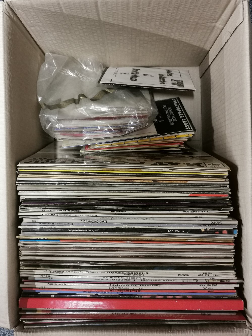 A quantity of mixed LP and single records, together with an Aiwa record deck. - Image 2 of 3