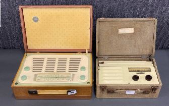 A group of two cased Vidor transistor radios.