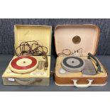 A cased Portandyne together with a cased Portagram serial number 5754, portable record players.