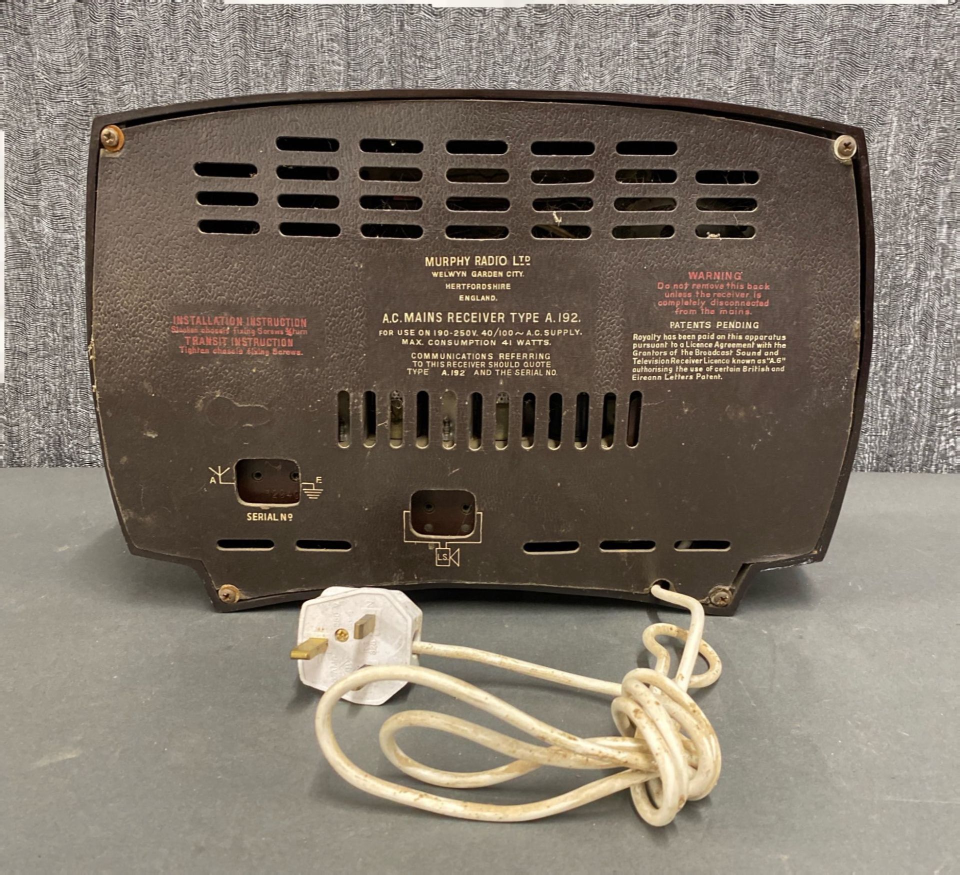 An 1950's Murphy 192 transistor radio. - Image 2 of 2