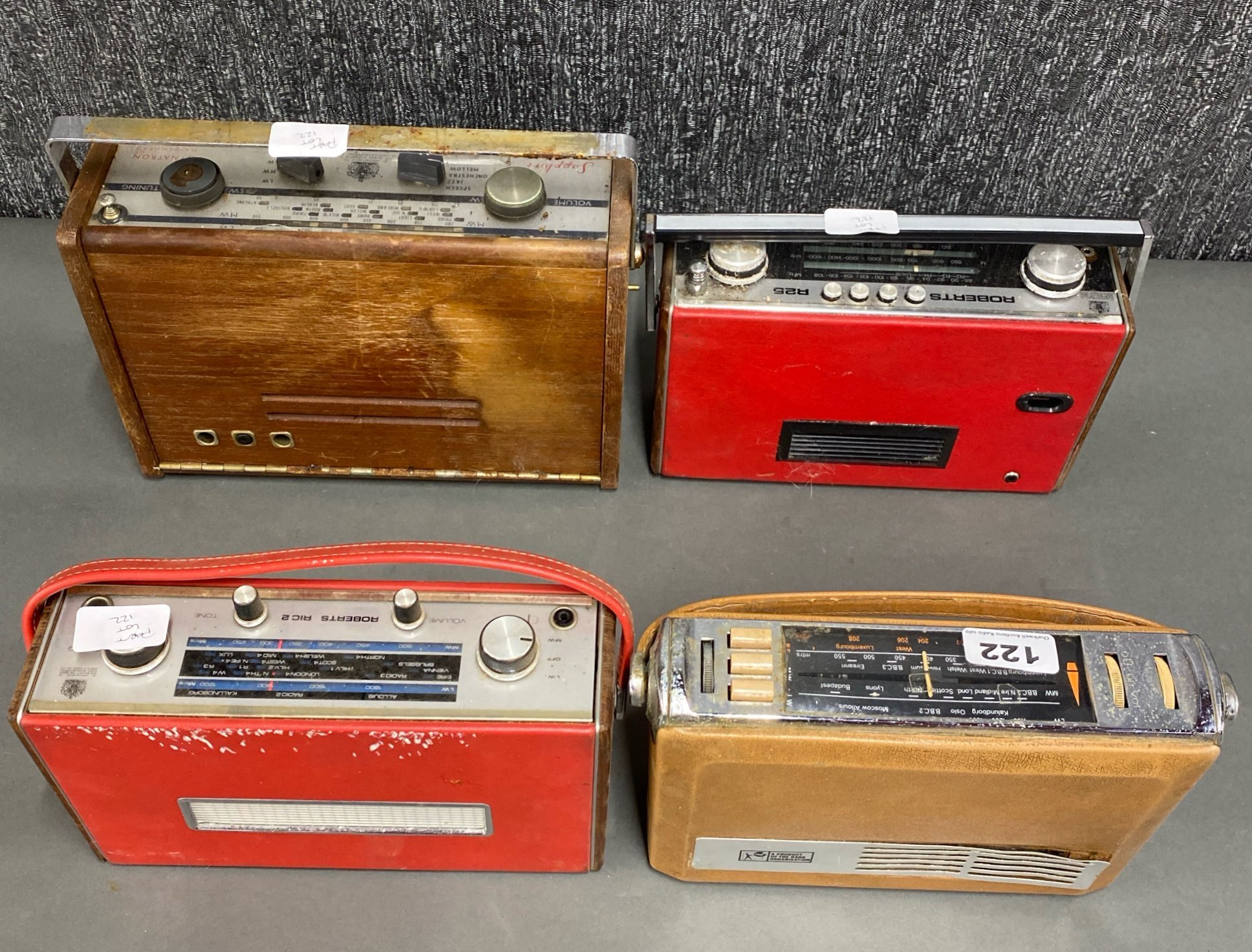 A group of four portable transistor radios including a Bush TR130, Roberts R25 , Roberts RIC2 and - Image 2 of 2