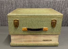 An early Garrard trixette model RC120/4H portable record player.