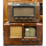 Two early wooden radios by G. Marconi and Regentone.