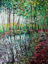 The Enchanted Pond by Clare wrench Acrylic paint on canvas 2022