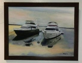 The Yacht, Manila Bay by Hancel Quinicio Acrylic on canvas 2018