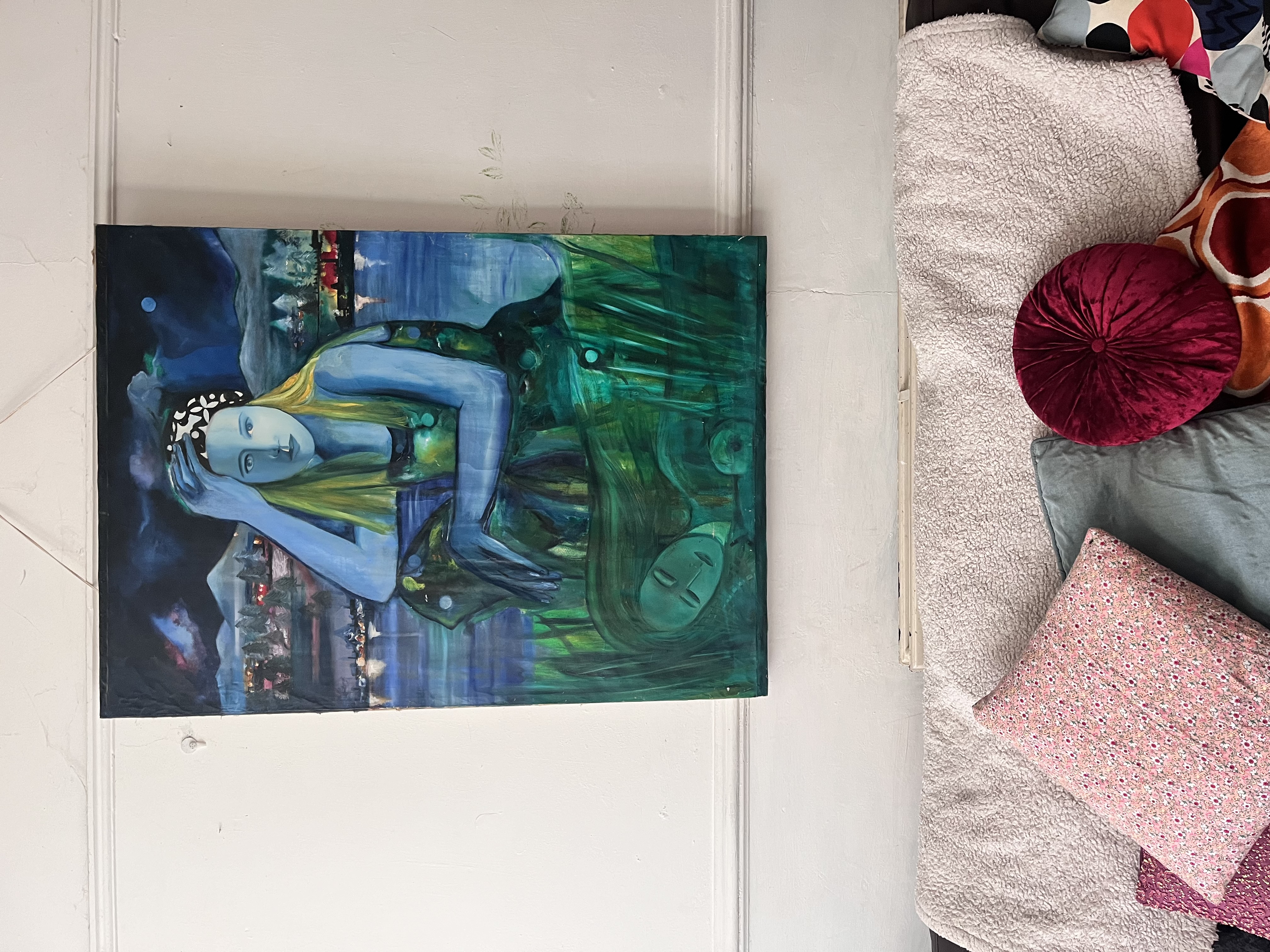 Original Artwork by Alice Lenkiewicz Original paintings. Lady Dreaming 1986 oil on Linen Oil on li - Image 2 of 7