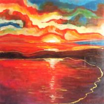 Musical sunset by Barbara Derecka Acrylic on canvas 2023