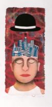 Thinking About Cities by Jim Anderson mixed media on handmade paper 1999