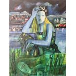 Original Artwork by Alice Lenkiewicz Original paintings. Lady Dreaming 1986 oil on Linen Oil on li