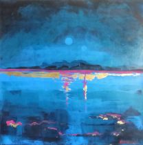 Two moons by Barbara Derecka Acrylic on canvas 2023