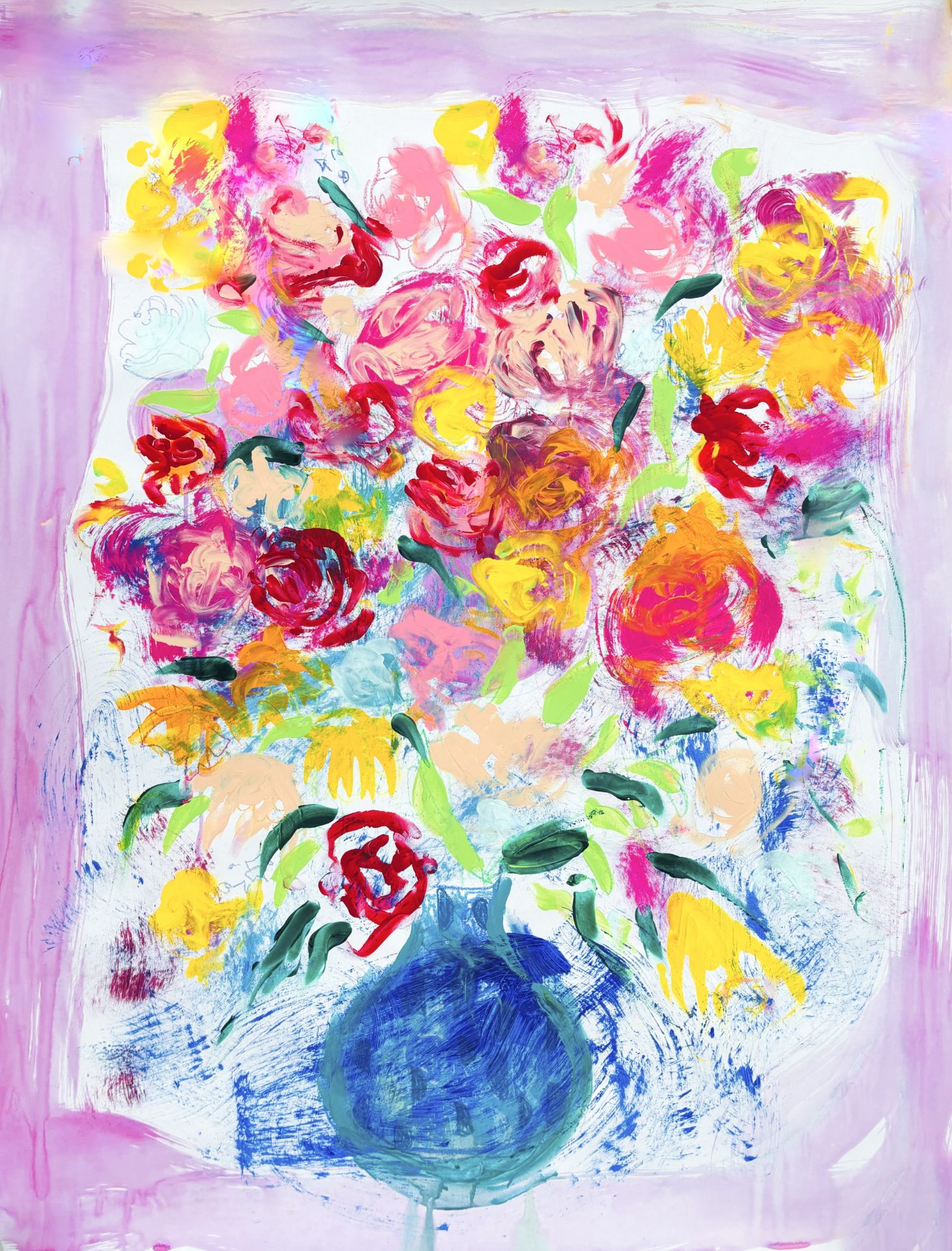 Laughing Roses by Beatrice Dina Acrylics, oil and pastels on paper 2022