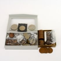 A quantity of mixed coins.