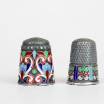 Two Russian .84 silver thimbles.