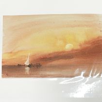 An album of seventeen watercolours by T Castle seascape Size. 19cm x 26cm.