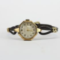 A ladies 1940's 9ct gold wrist watch.