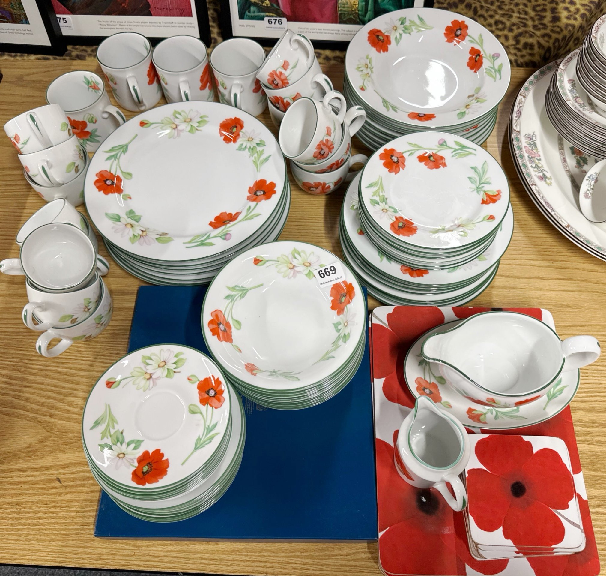 A very extensive Royal Doulton Poppy's pattern dinner, tea and coffee set.