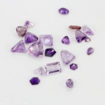 A quantity of unounted amethysts in assorted cuts, approx, 58.46ct.