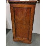 A 19thC burr walnut veneered music and pianola roll cabinet cabinet, 130 x 72 x 58cm.
