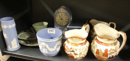 A group of mixed Wedgwood items, tallest H. 19cm.