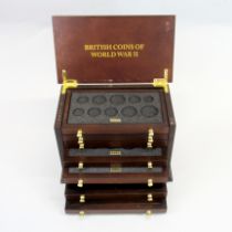 An eight drawer coin collectors chest, S. 25cm x 14cm x 18cm.