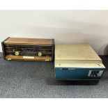 A vintage record player and Phillips radio.