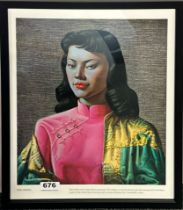 A Tretchikoff framed 1969 lithograph of Miss Wong, frame size. 33cm x 41cm.