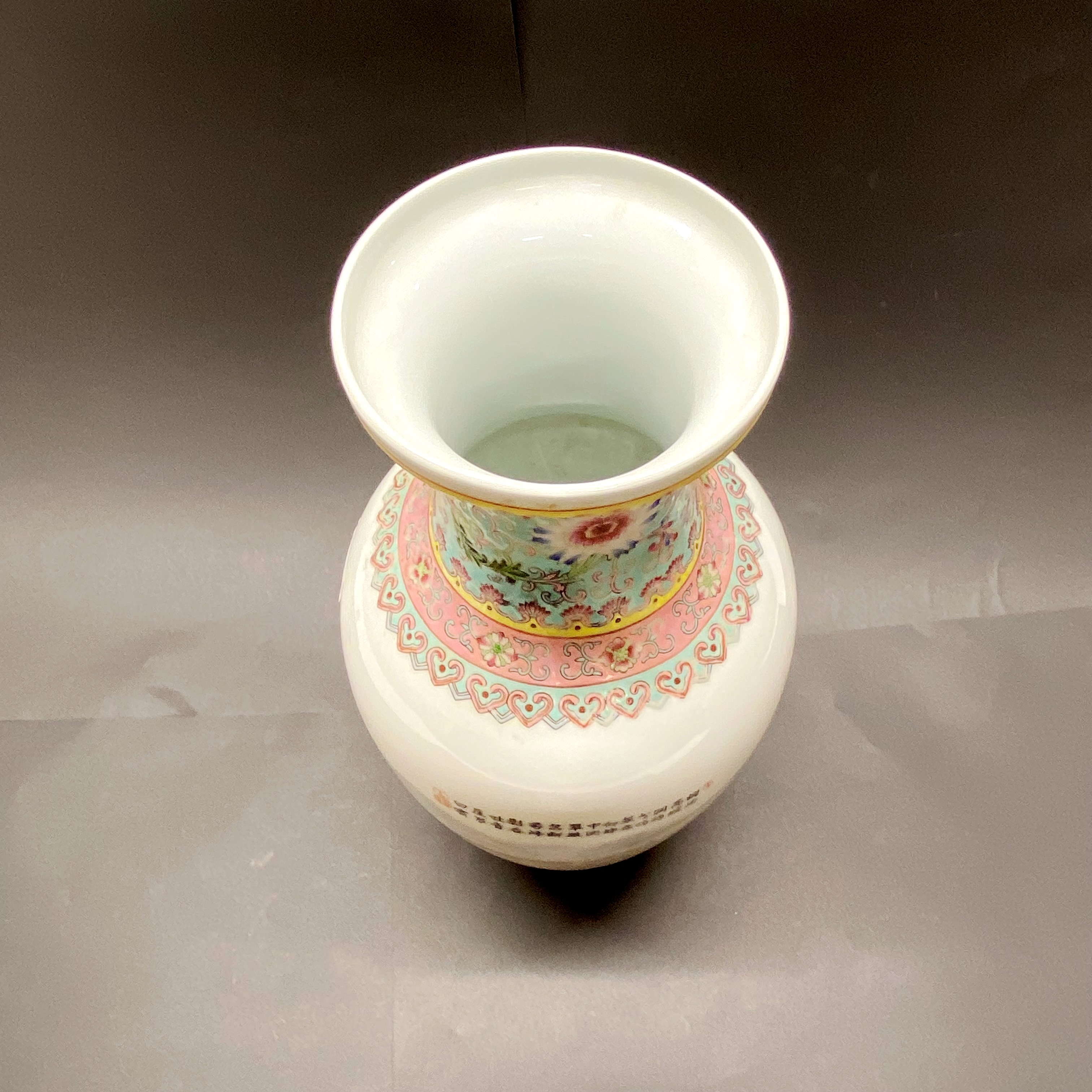 A mid 20thC Chinese hand enamelled vase H. 37cm - Image 4 of 5
