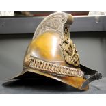 A reproduction fireman's helmet.
