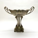 A superb Art Nouveau silvered brass table center piece. H. 46cm x W. 54cm