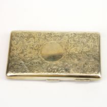 A heavy hallmarked cigarette case S. 14cm x 8cm x 2cm