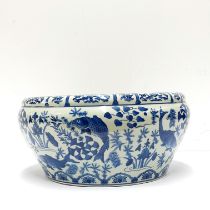 A reproduction Chinese porcelain fish bowl Dia. 33cm x Depth. 14cm.