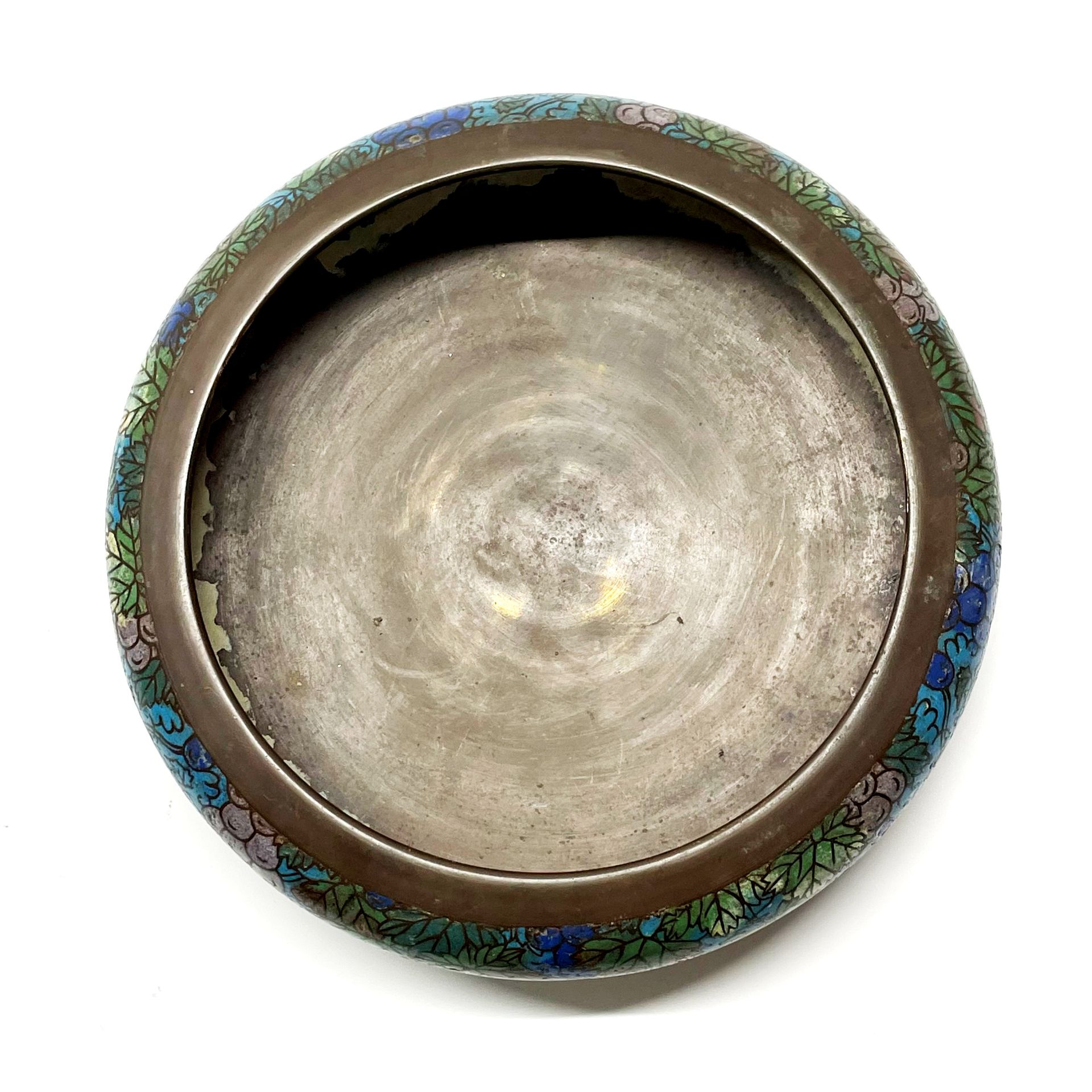 A large Chinese enamelled bronze bowl Dia. 30cm - Image 2 of 3