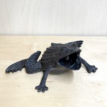 An oriental bronze figure of a frog W. 16cm x H. 7cm