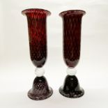A pair of superb Murano glass vases H. 51cm.