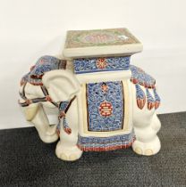 A Chinese ceramic elephant garden stool, H. 46cm.