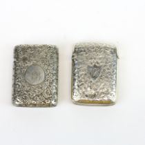 Two hallmarked silver vesta cases H. 5.5cm.