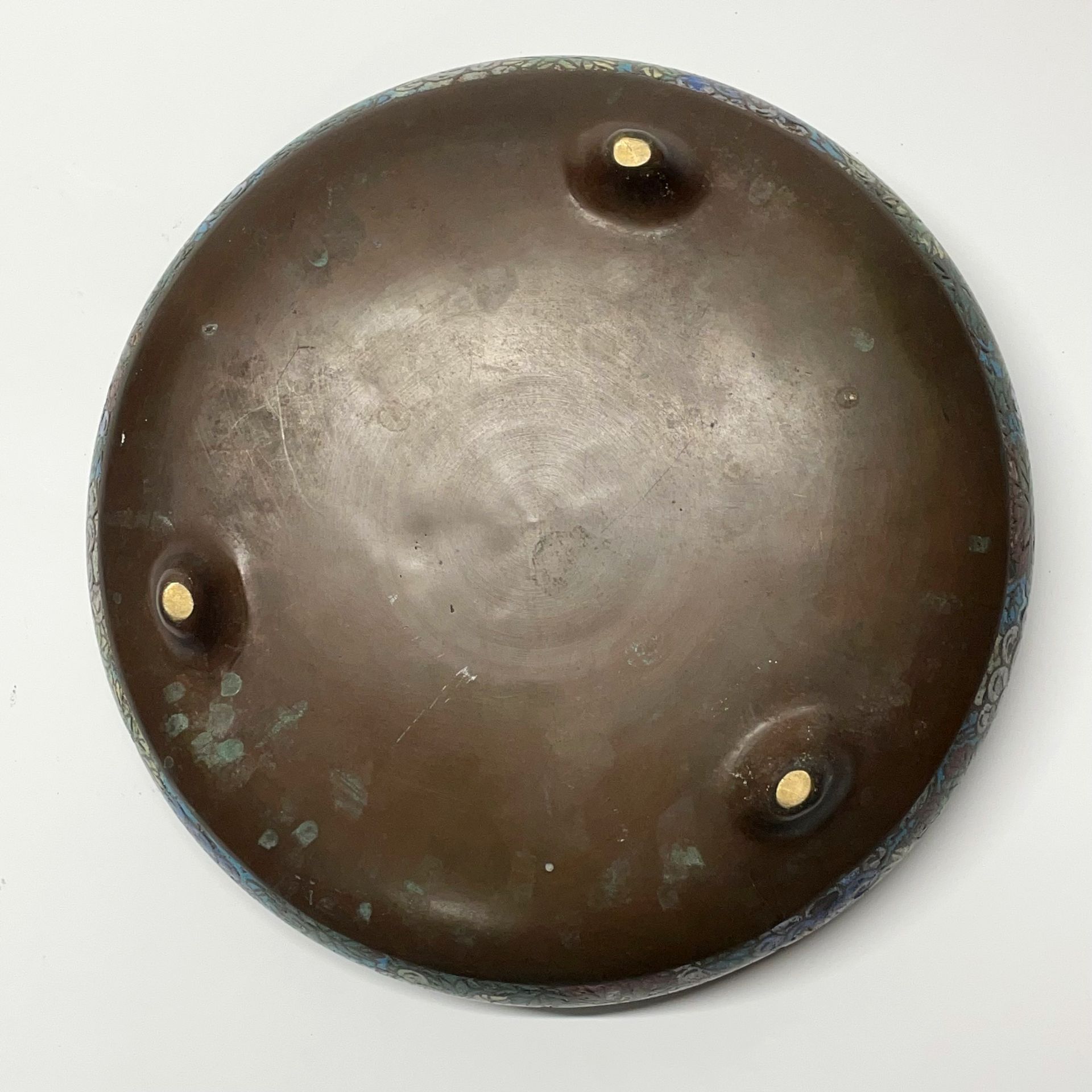 A large Chinese enamelled bronze bowl Dia. 30cm - Image 3 of 3